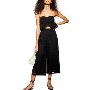 Topshop Eyelet Cropped Romper